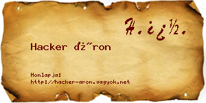 Hacker Áron névjegykártya